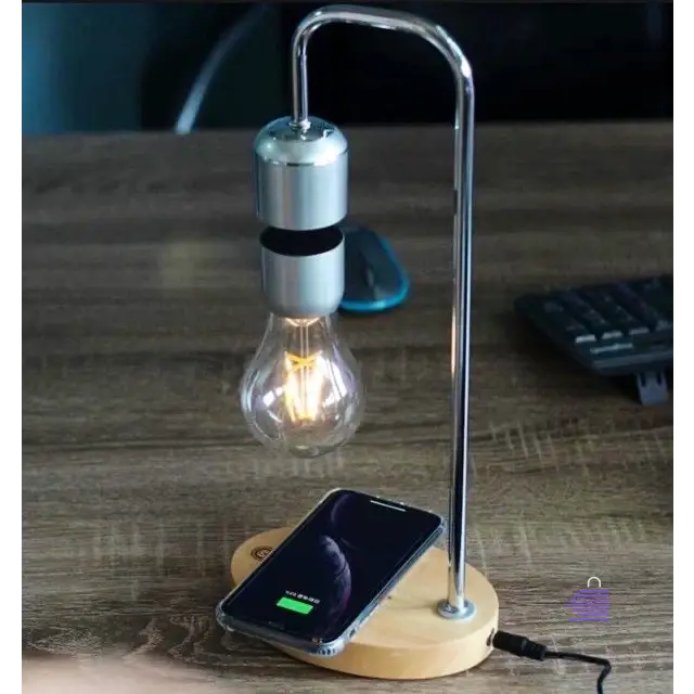 MagnaGlow Levitating LED Desk Lamp with Optional Wireless Charging