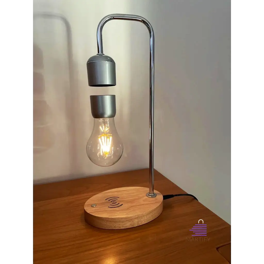 MagnaGlow Levitating LED Desk Lamp with Optional Wireless Charging